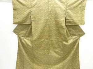 横段に花模様小紋着物